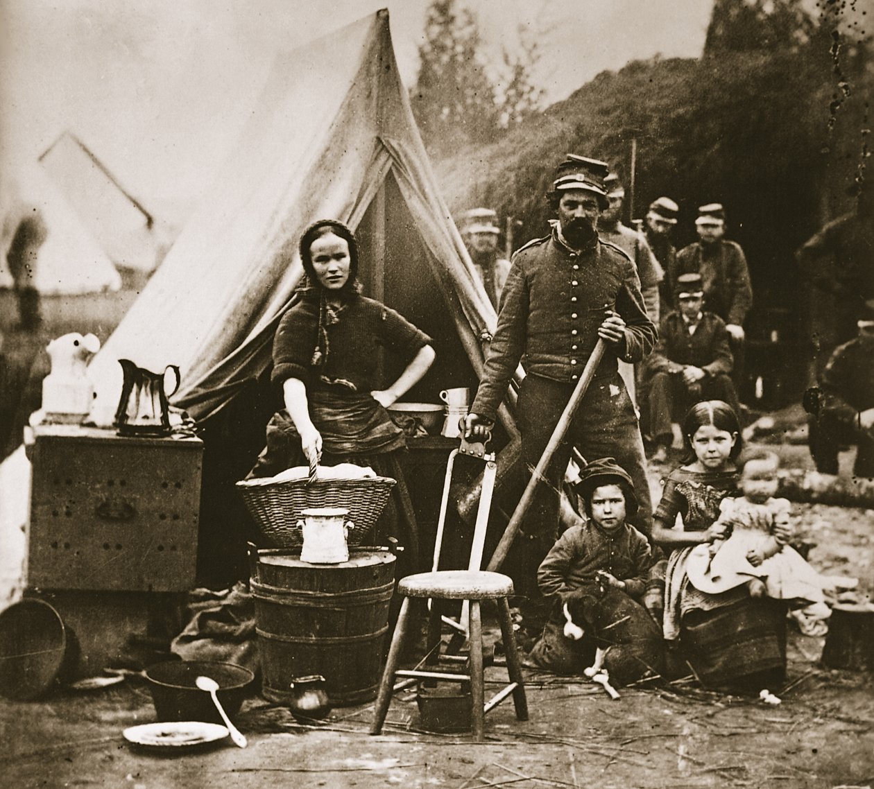 1862年在斯洛克姆堡附近的第31个宾夕法尼亚步兵营（照相凹版） 作者 马修·布雷迪