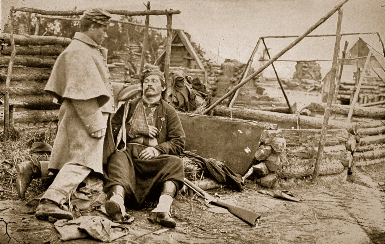 受伤的Zouave，1861-65 作者 马修·布雷迪