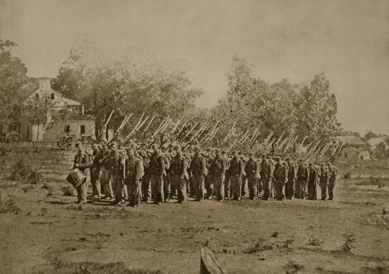 1861年至1865年，哈珀渡轮附近的步兵连 作者 马修·布雷迪