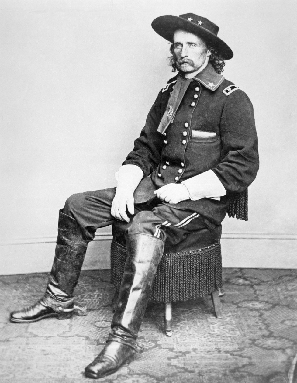 George A. Custer 将军（黑白照片） 作者 马修布雷迪