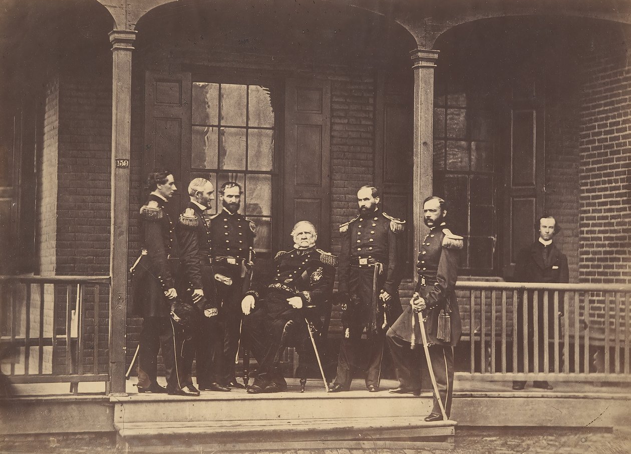 斯科特中将，美国陆军总司令，及参谋部，1861年9月6日。 作者 马修布雷迪