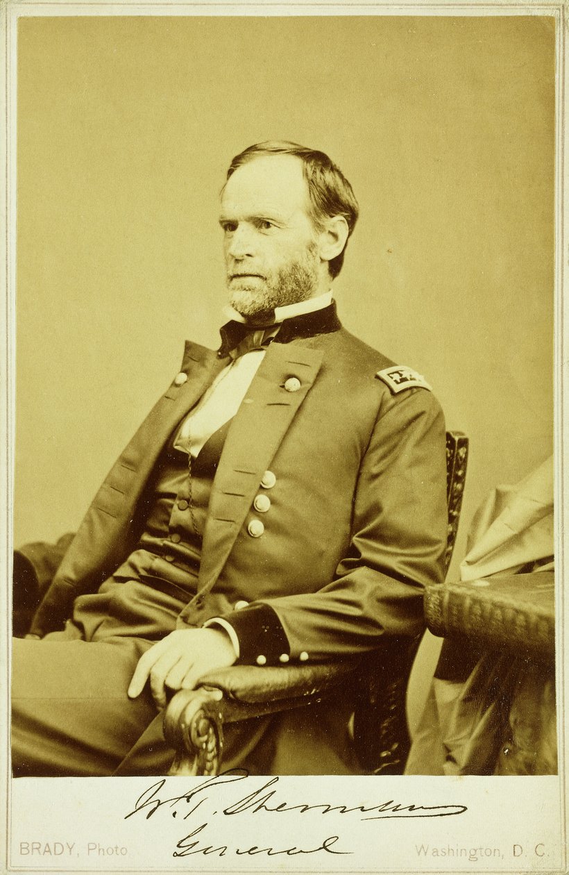 William Tecumseh Sherman的肖像照片 作者 马修·布雷迪