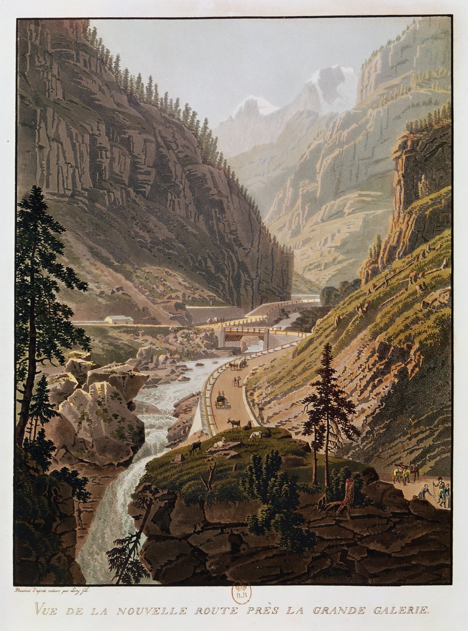 新辛普朗山口的视图，1811年 作者 Mathias Gabriel Lory