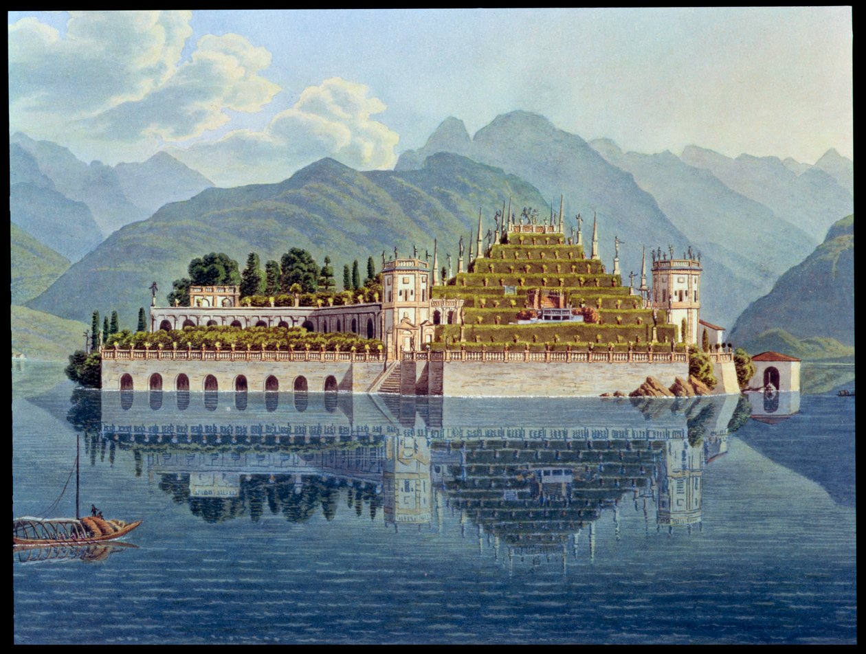 意大利马焦雷湖贝拉岛的梯田花园，1819年 作者 Mathias Gabriel Lory