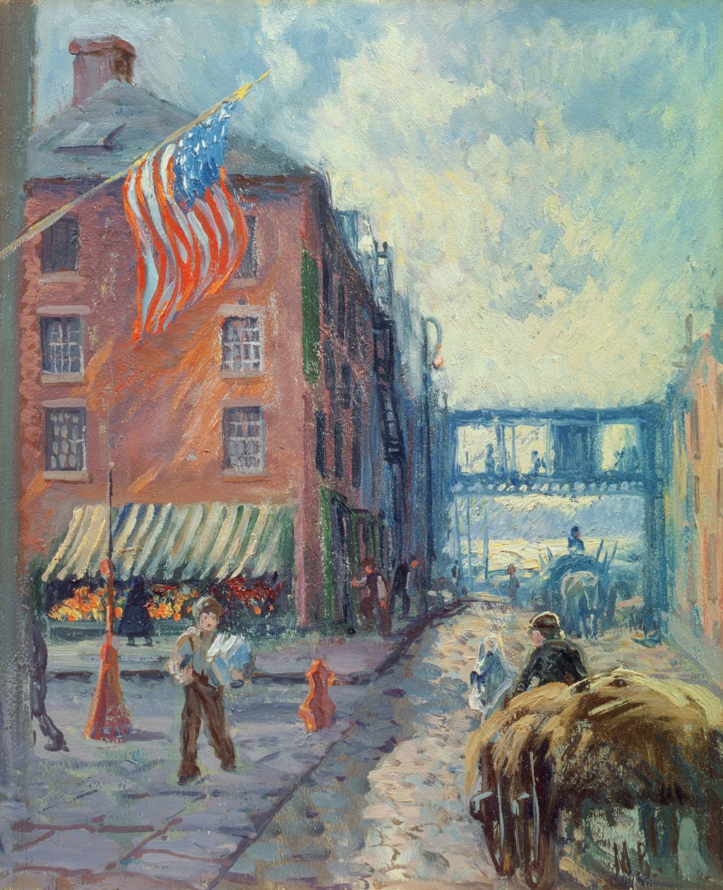 范威克家族住宅，纽约市，c.1923（画板上的油画） 作者 马蒂尔德布朗
