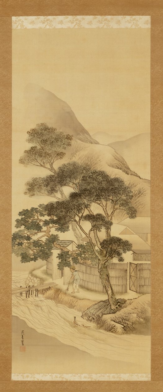 农舍与溪流 作者 松村刚俊