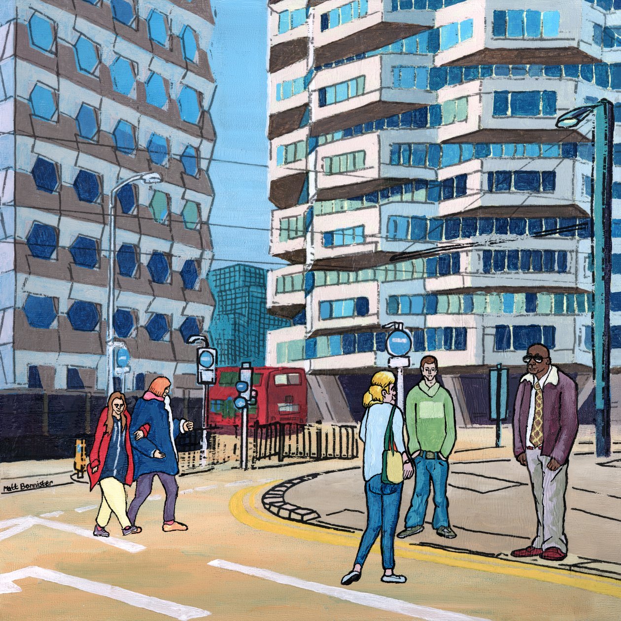 东克罗伊登，2016 年（混合媒介画板） 作者 马特·班尼斯特