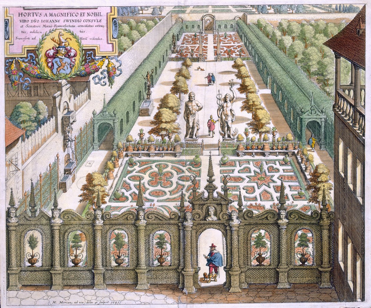 来自&39;Florilegium Renovatum&39;的Burgermeister Schwind花园，由Theodore de Bry（1528-98）出版，1641年出版 作者 年轻的玛利亚人马陶斯