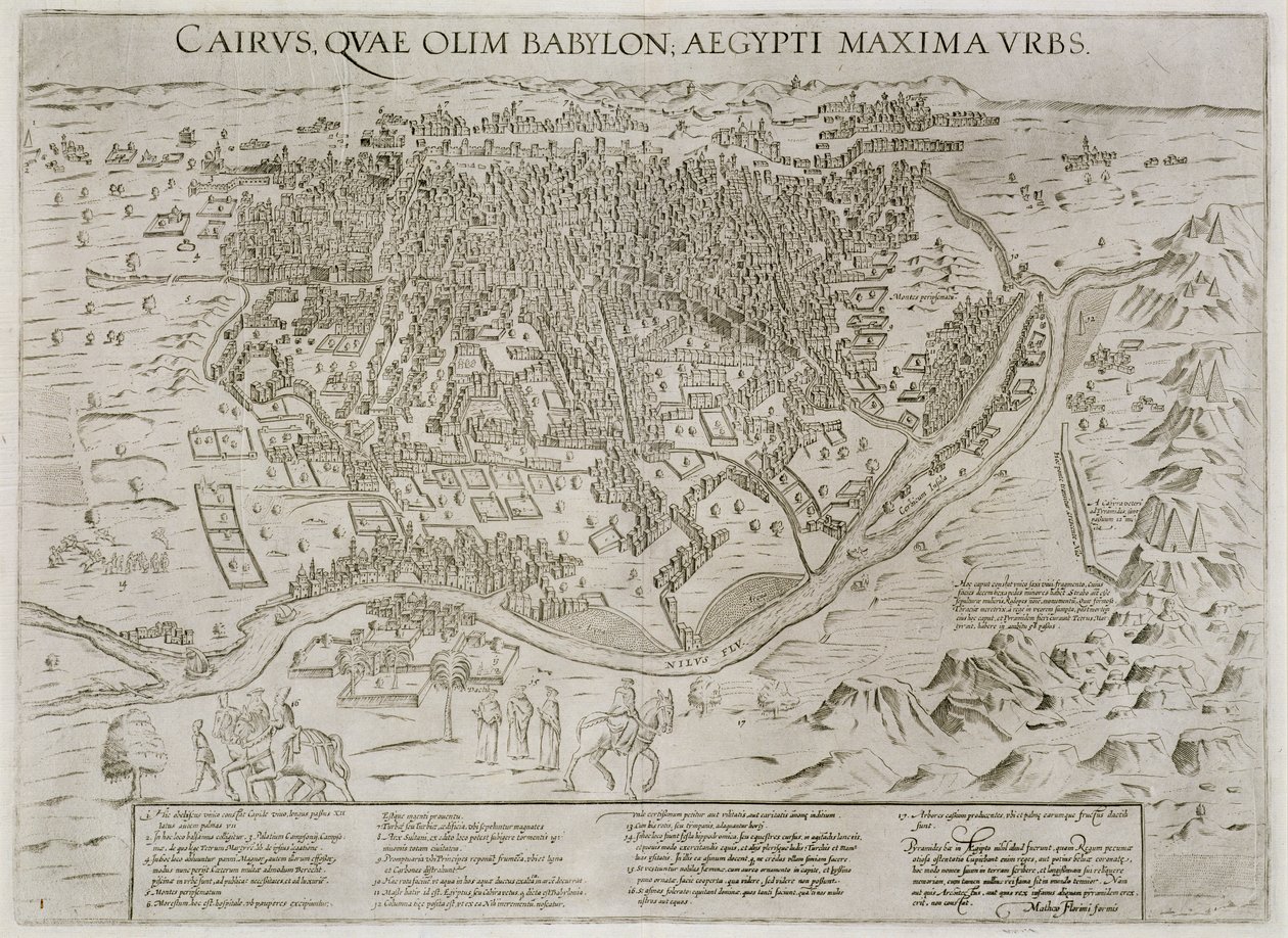 开罗的城镇地图，c.1600 作者 马特奥·弗洛里米（Matteo Florimi）