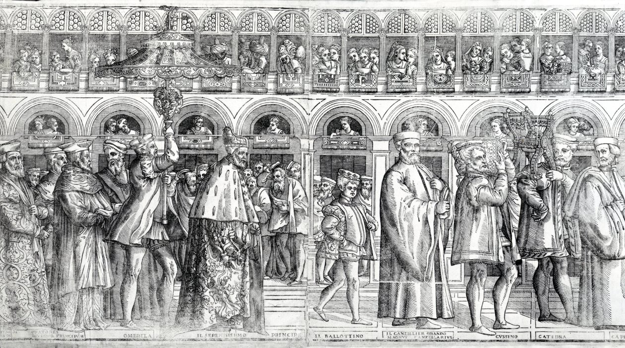 Dogal游行，c.1555-60（另见476241-4） 作者 马泰奥·帕加尼（Matteo Pagani）