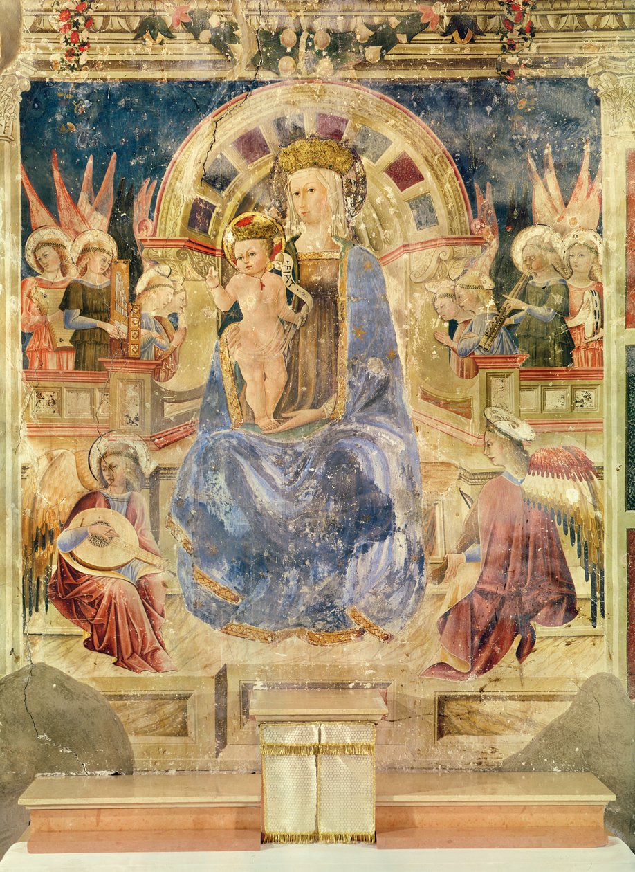 维尔京在天使和圣徒之间的荣耀，1468年 作者 Matteo da Gualdo