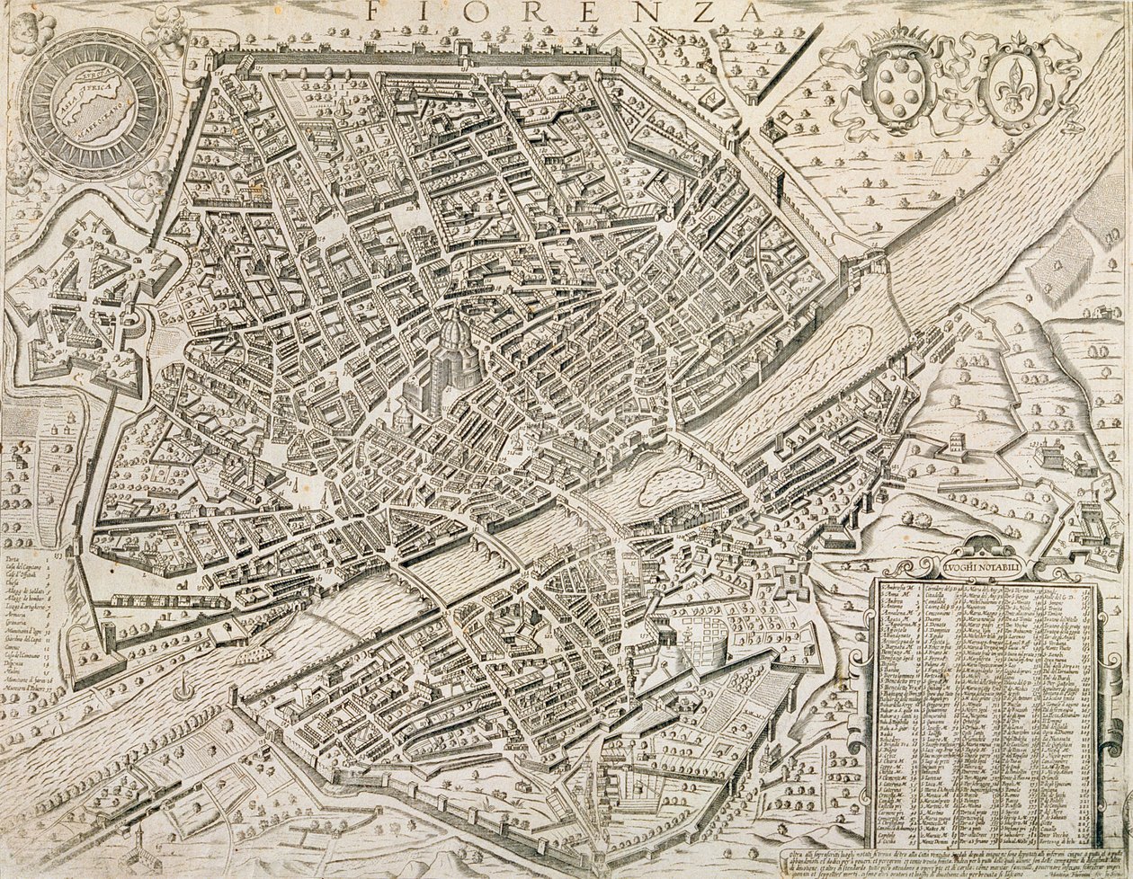 1595年佛罗伦萨地图 作者 马特奥·弗洛里米（Matteo Florimi）