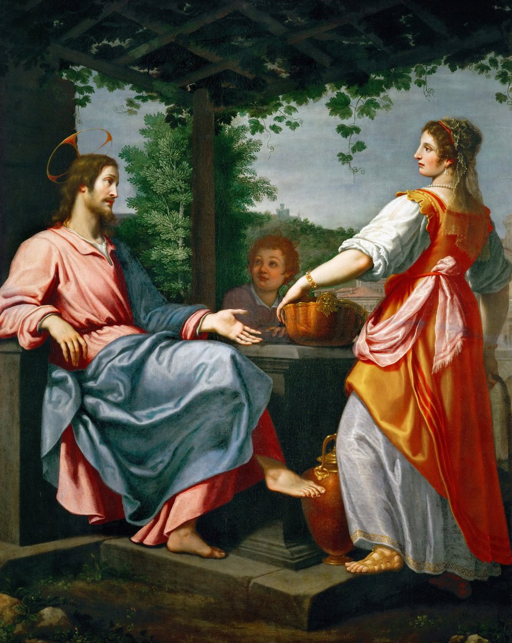 Jesus et la Samaritaine - Baroque : Christ and the Samaritan Woman par Rosselli, Matteo (1578-1650), c. 1620. Oil on canvas, 241x194. Art History Museum, Vienne 作者 马特奥·罗塞利（Matteo Rosselli）