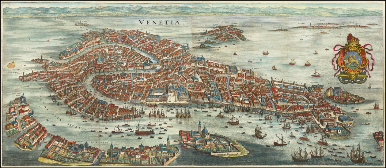 1636 年马特乌斯-梅里安的威尼斯鸟瞰图 作者 马特乌斯·梅里安