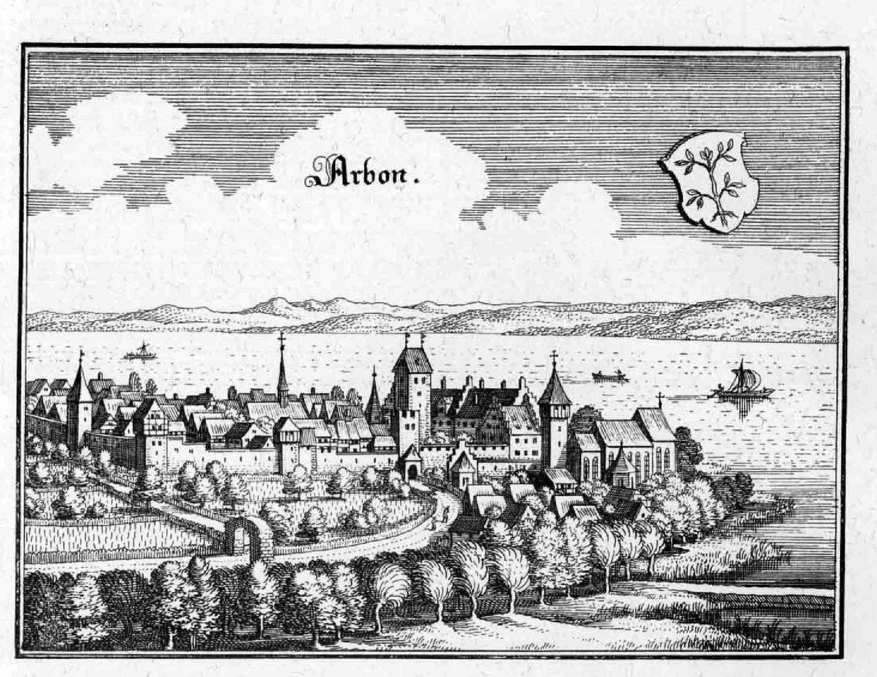 Arbon - 摘自 Topographia Sueviae (Schwaben) 作者 马特乌斯·梅里安