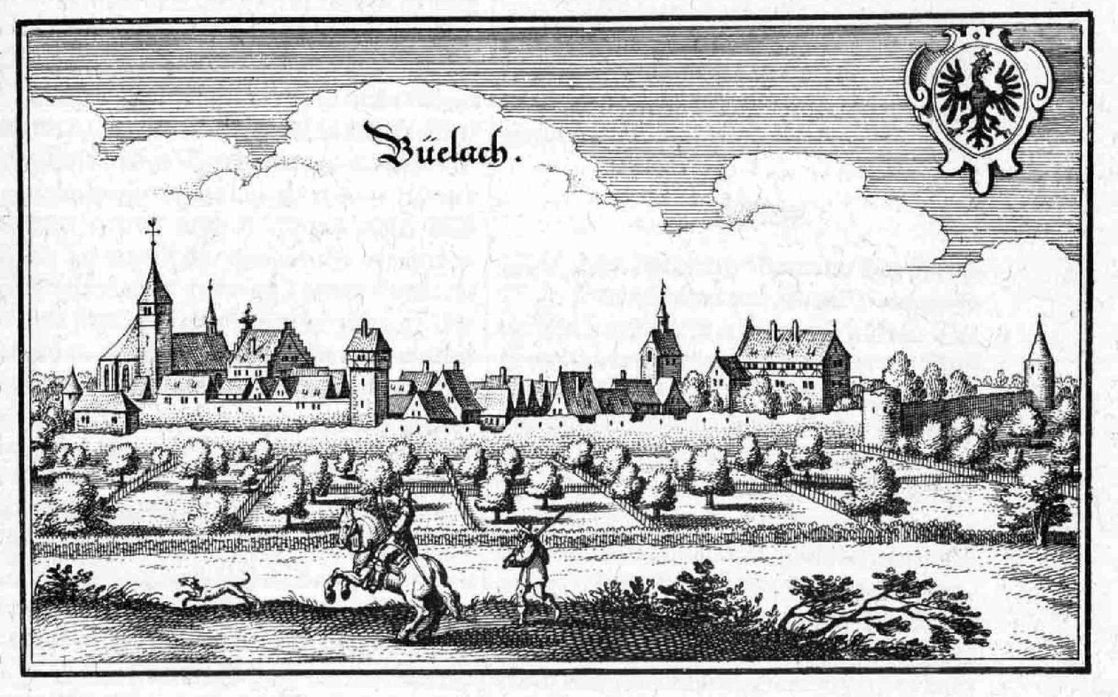 Büelach - 摘自 Topographia Sueviae (Schwaben) 作者 马特乌斯·梅里安
