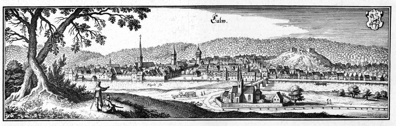 Calw.jpg - 摘自 Topographia Sueviae (Schwaben) 作者 马特乌斯·梅里安