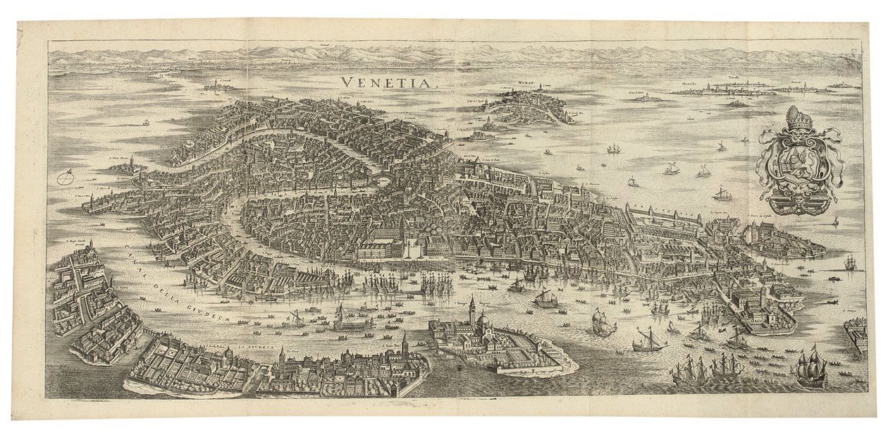 威尼斯折叠全景，1688年，约打印于1700年 作者 马特乌斯·梅里安