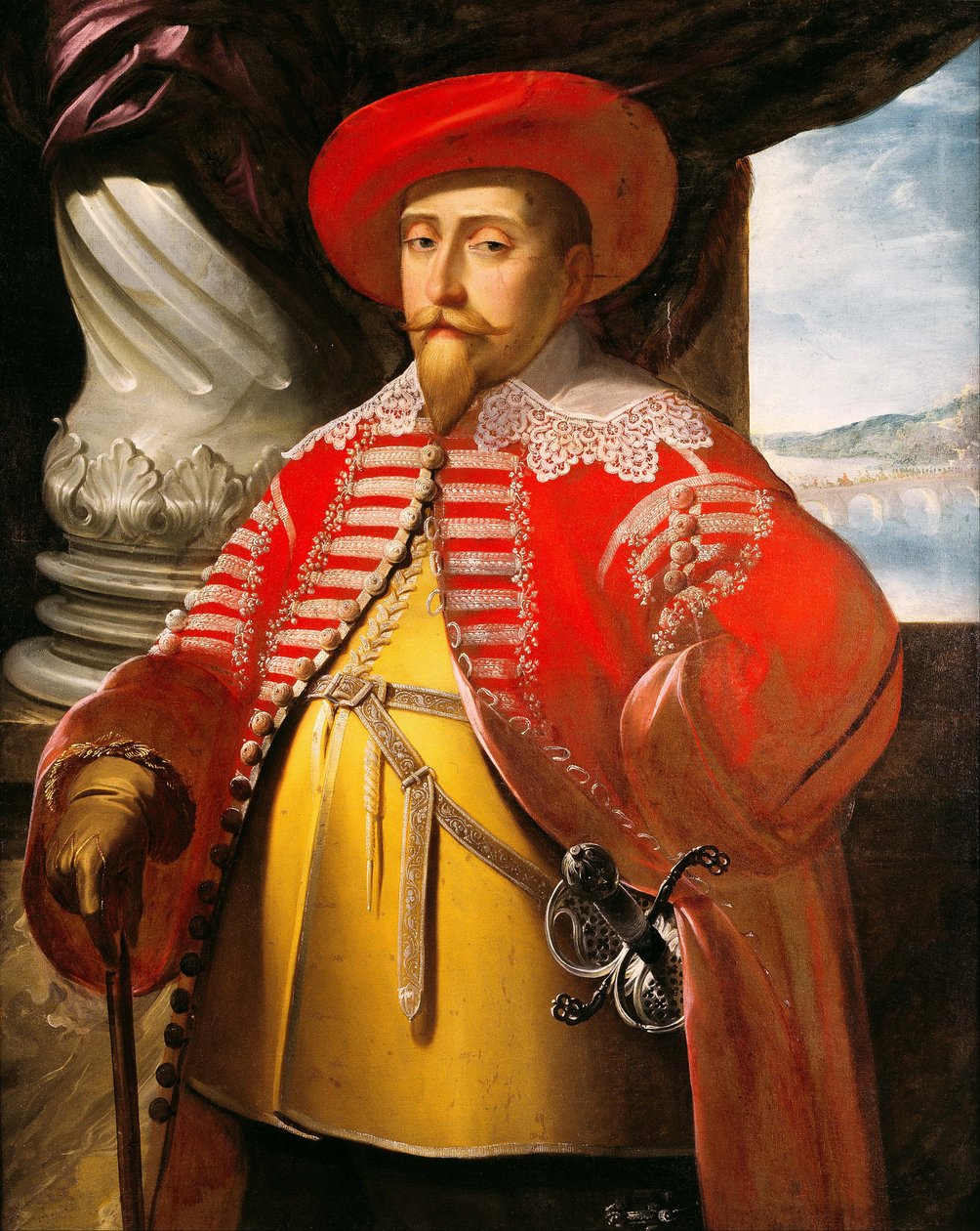 瑞典国王古斯塔夫二世·阿道夫（1594-1632，1631-1632）的画像。 作者 梅里安长老马特乌斯
