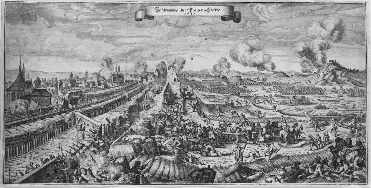 1648年10月，1648年10月的布拉格之战。 作者 梅里安长老马特乌斯