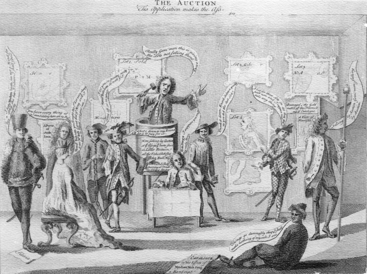 拍卖，c.1756 作者 马修或马蒂亚斯·达利