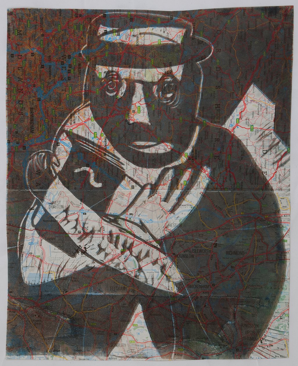 离开英格兰，2006 年（线刻地图） 作者 马修·希尔顿