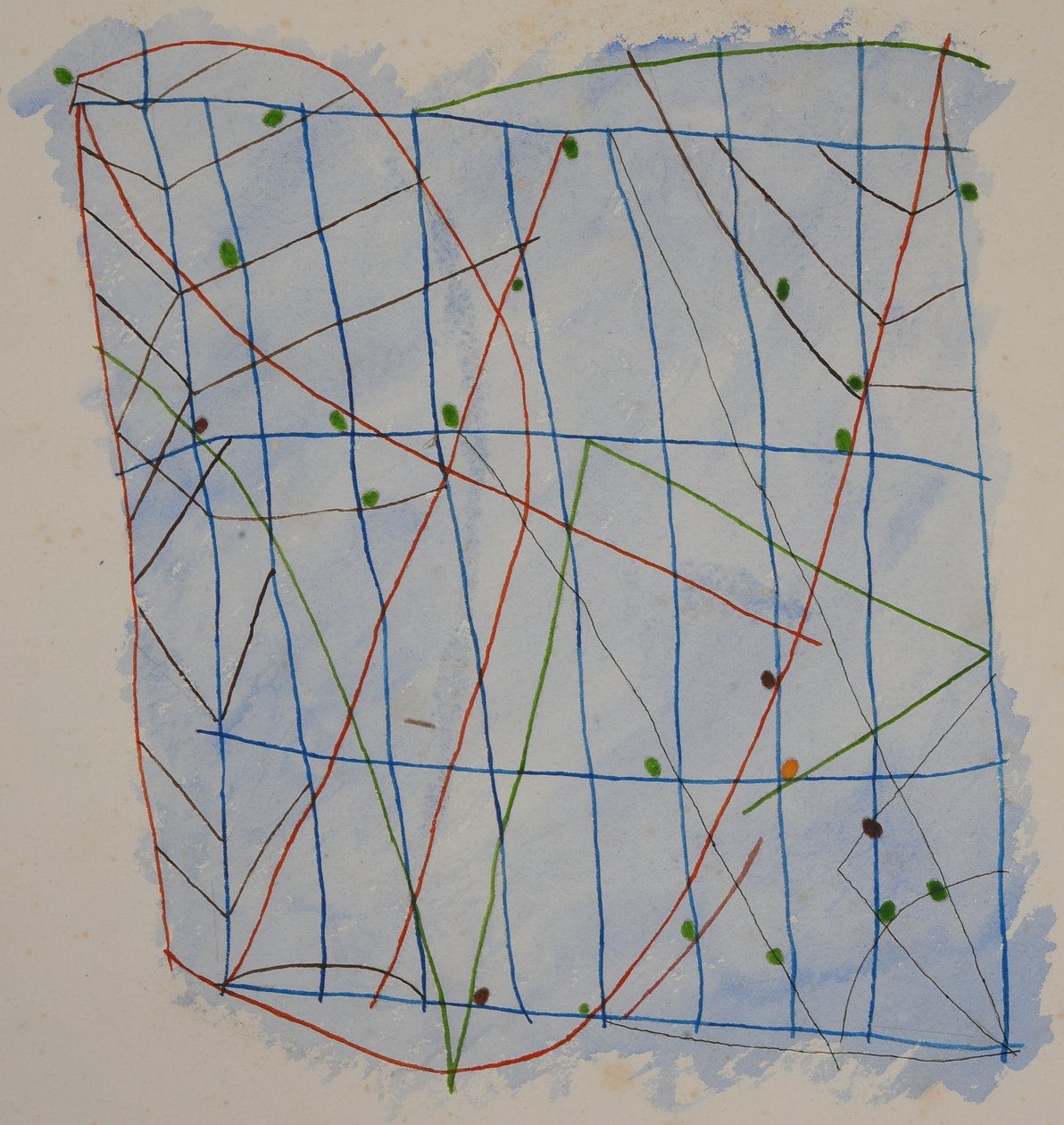 棒图 2，2014 年（水彩蜡笔） 作者 马修·希尔顿