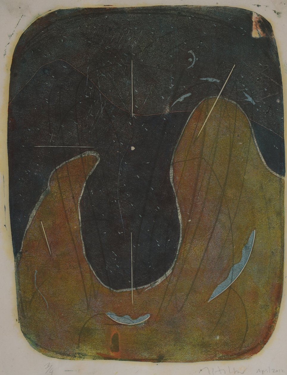 塔布拉三号，2020 年（油印版画） 作者 马修·希尔顿