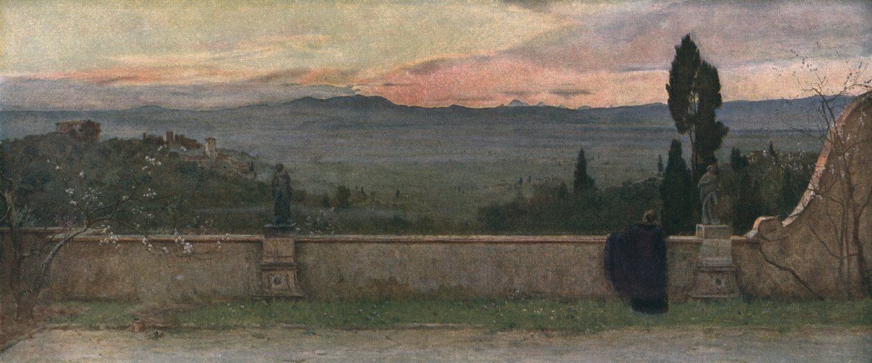 瓦尔达诺（Val DArno）：晚上，c1901，c1930。 作者 马修·里德利·科贝特