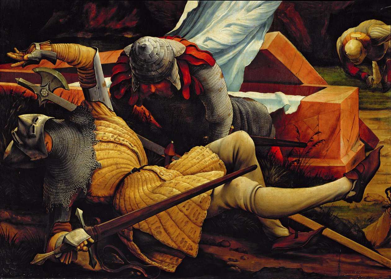 战士在复活时守护着基督的坟墓，细节来自Isenheim Altarpiece，c.1512-16 作者 马蒂亚斯·格鲁内瓦尔德