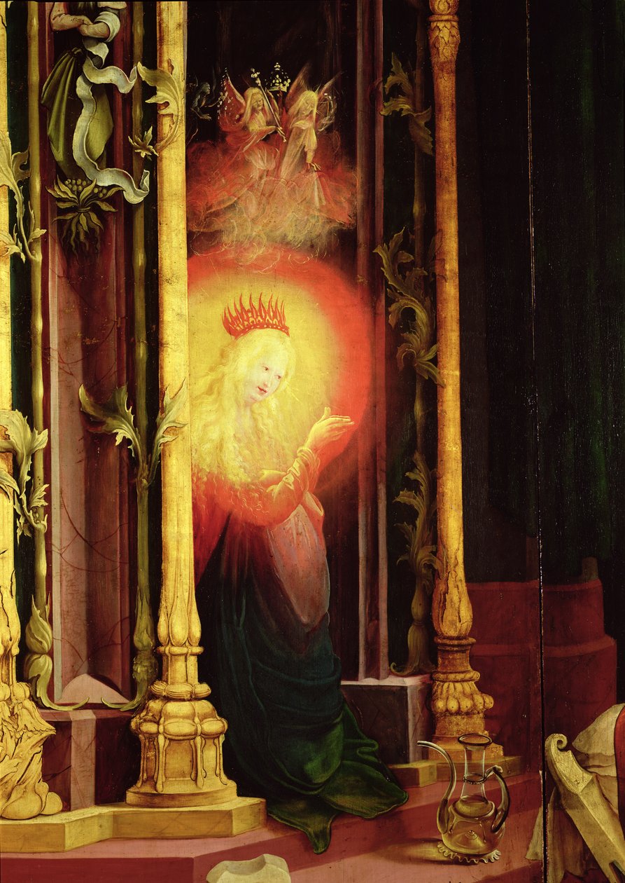 The Virgin Illuminated，来自Isenheim Altarpiece的天使音乐会的细节，c.1512-16 作者 马蒂亚斯·格鲁内瓦尔德