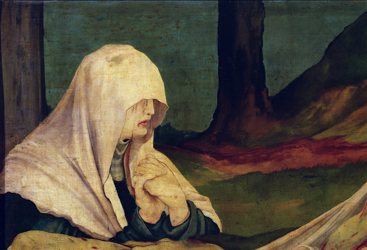 来自Isenheim Altarpiece的Entombment处女，1512-16 作者 马蒂亚斯·格鲁内瓦尔德