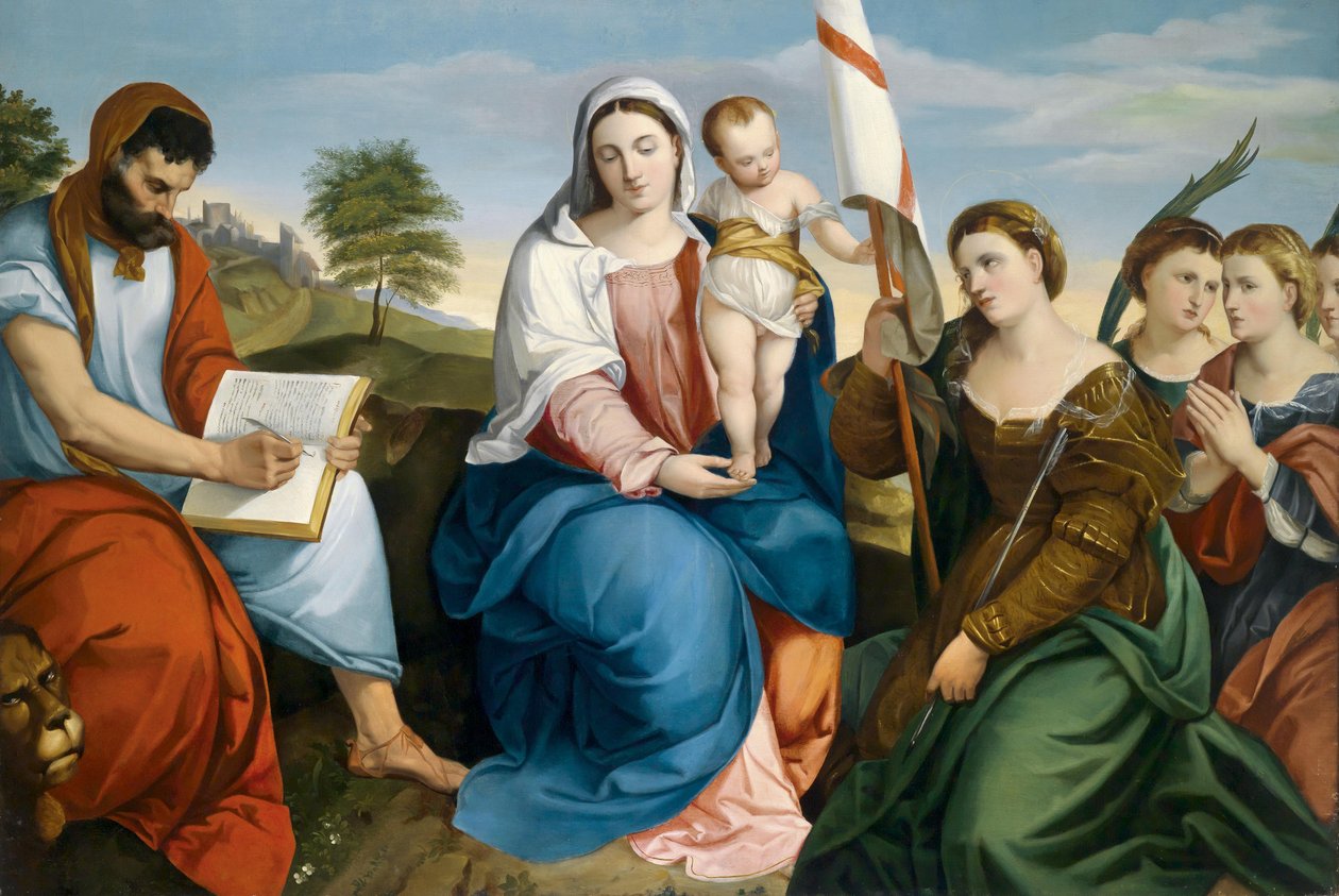 麦当娜和儿童与圣马克Evangelista和厄休拉与处女 作者 马蒂亚斯·兰夫特（Matthias Ranftl）