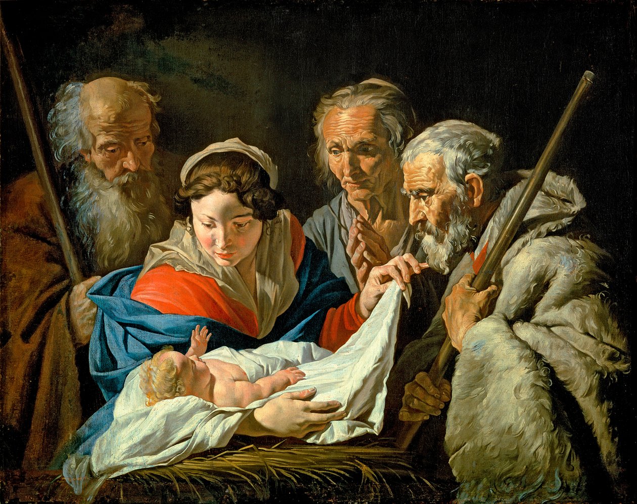 对婴儿耶稣的崇拜 作者 马蒂亚斯·斯托默（Matthias Stomer）