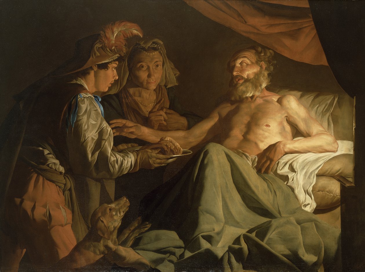 Issac Blessing Jacob，c.1600-50 作者 马蒂亚斯·斯托默（Matthias Stomer）