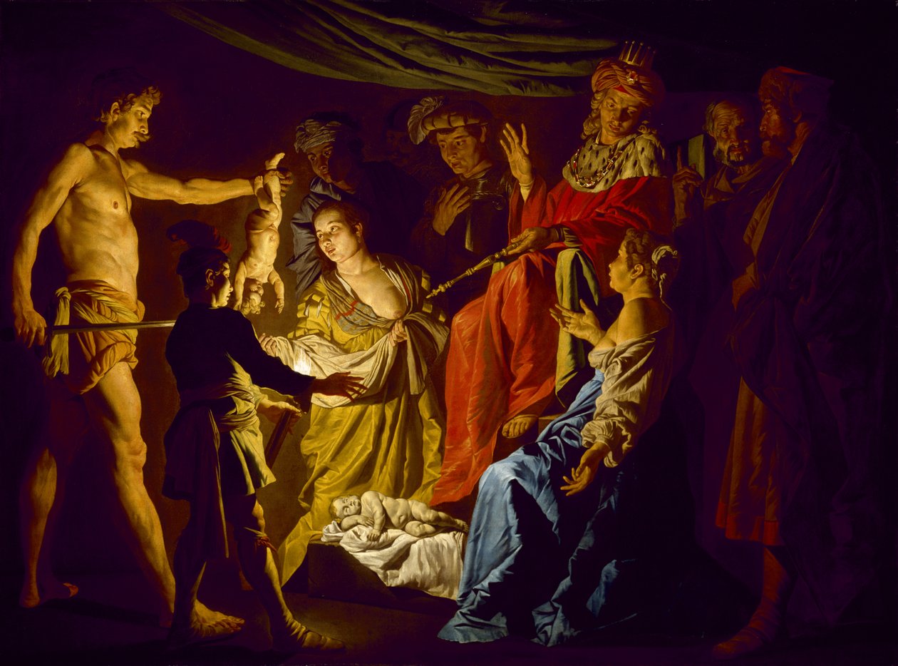 所罗门的审判，c.1640 作者 马蒂亚斯·斯托默（Matthias Stomer）