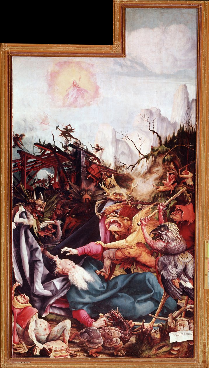 圣安东尼大帝的诱惑，伊森海姆祭坛画（面板油彩） 作者 马蒂亚斯（c.1480 1528）格吕内瓦尔德