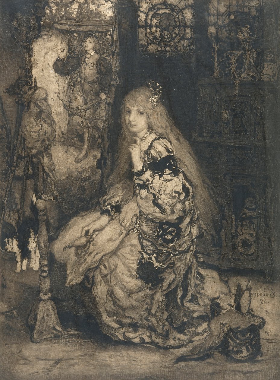 1874年主轴的女孩 作者 马蒂斯·马里斯（Matthijs Maris）