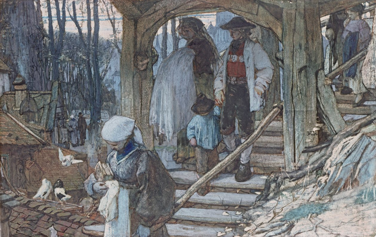 洛桑的Christianing Gate，c.1861（wc and gouache） 作者 马蒂斯·马里斯（Matthijs Maris）