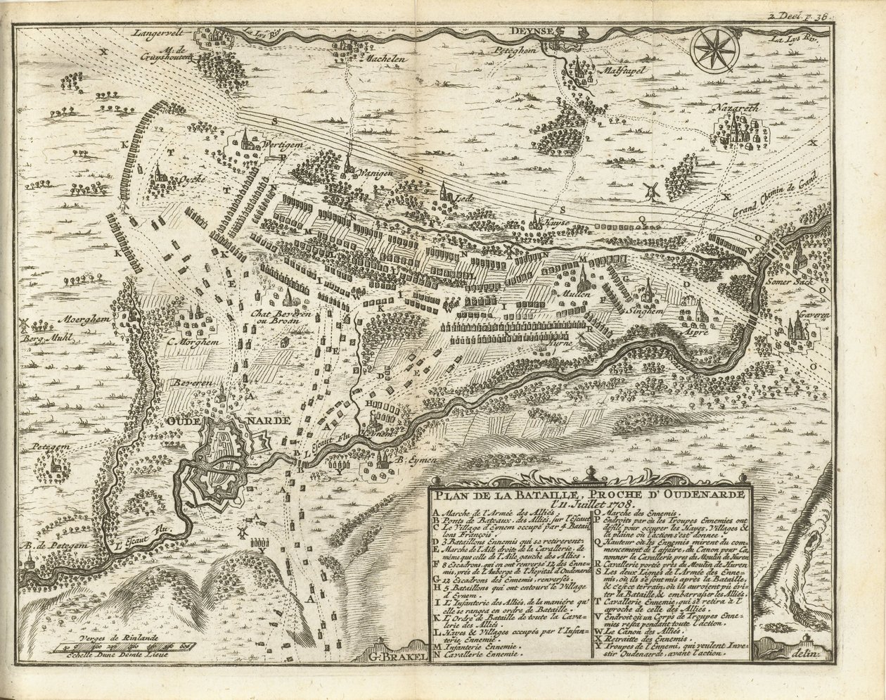 欧登纳尔德战役，1708 年
Plan de la Bataille, proche d