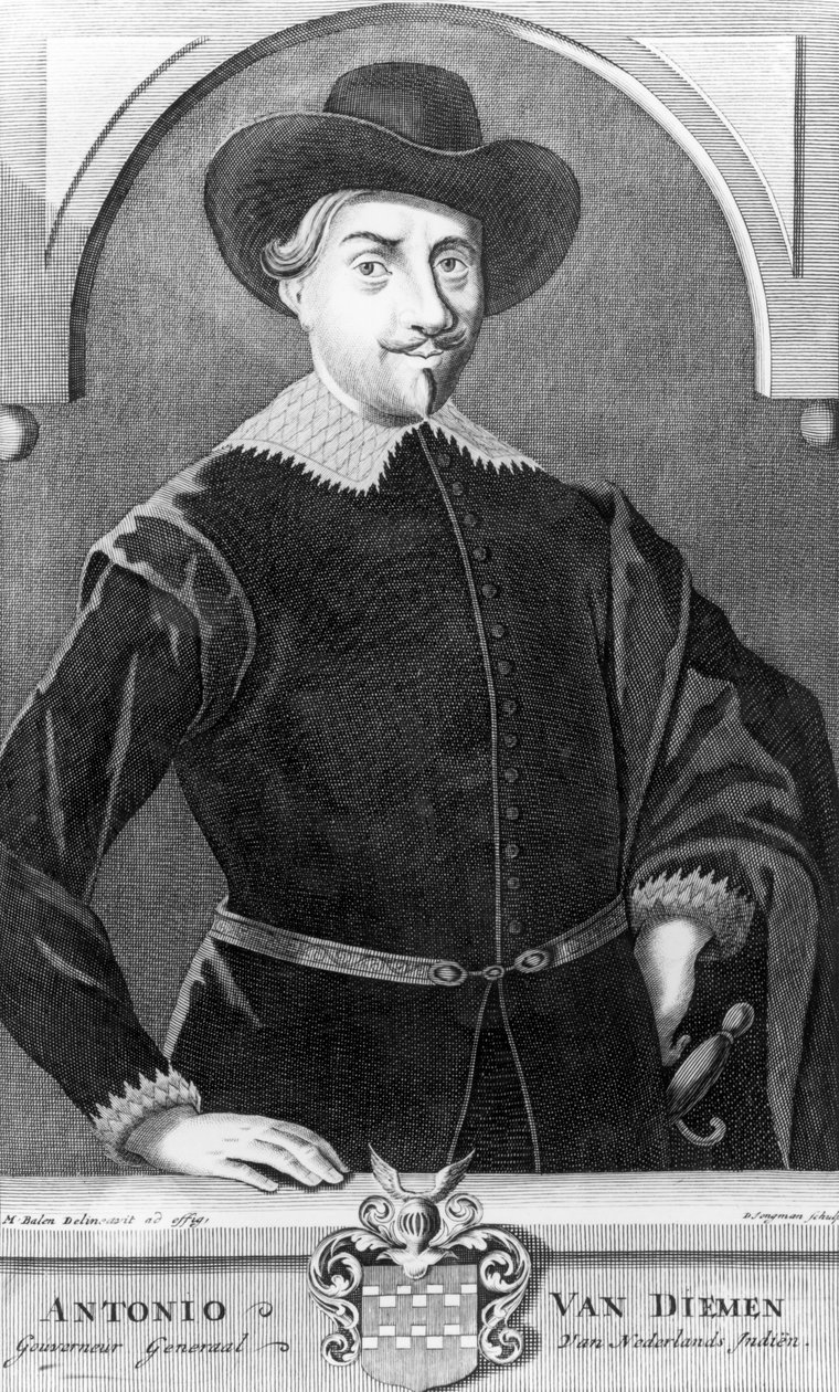 由Dirk Jongman雕刻的Antony van Diemen（1593-1645）的肖像（b.1684） 作者 马蒂斯·巴伦（Matthys Balen）