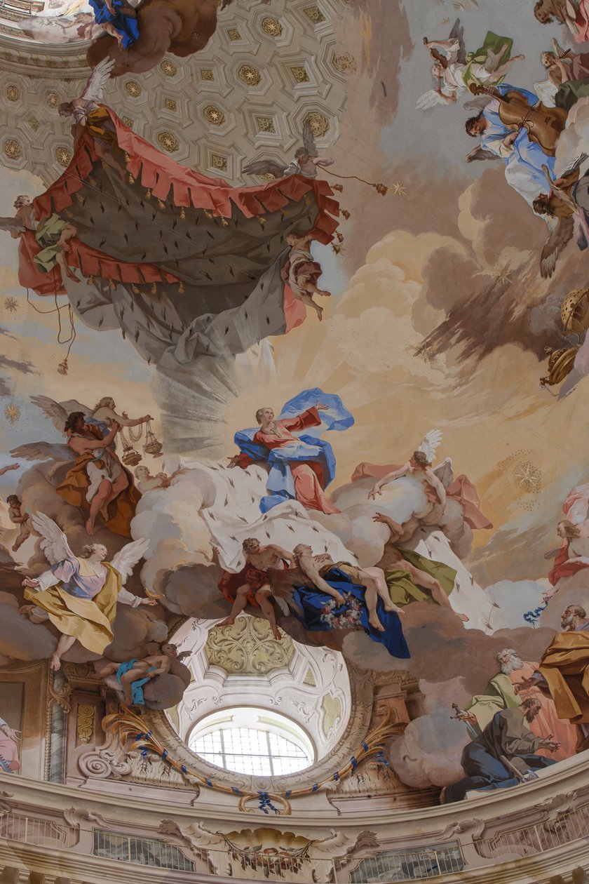 圣母升天 "细节 作者 Mattia Biella Felice 和 Bibiena Giuseppe Galli Bortoloni