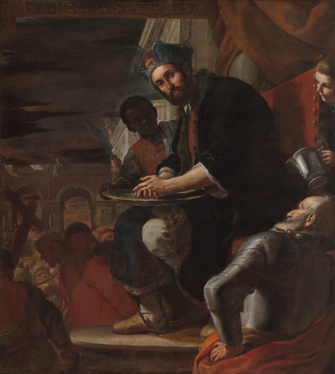 彼拉多洗手，1663年。 作者 马蒂亚·普雷蒂（Mattia Preti）