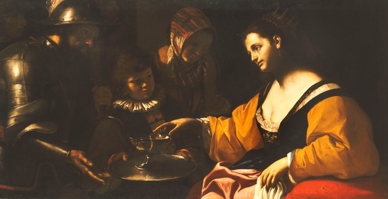 索菲尼斯巴（Sophonisba）获毒杯（c.1640） 作者 马蒂亚·普雷蒂（Mattia Preti）