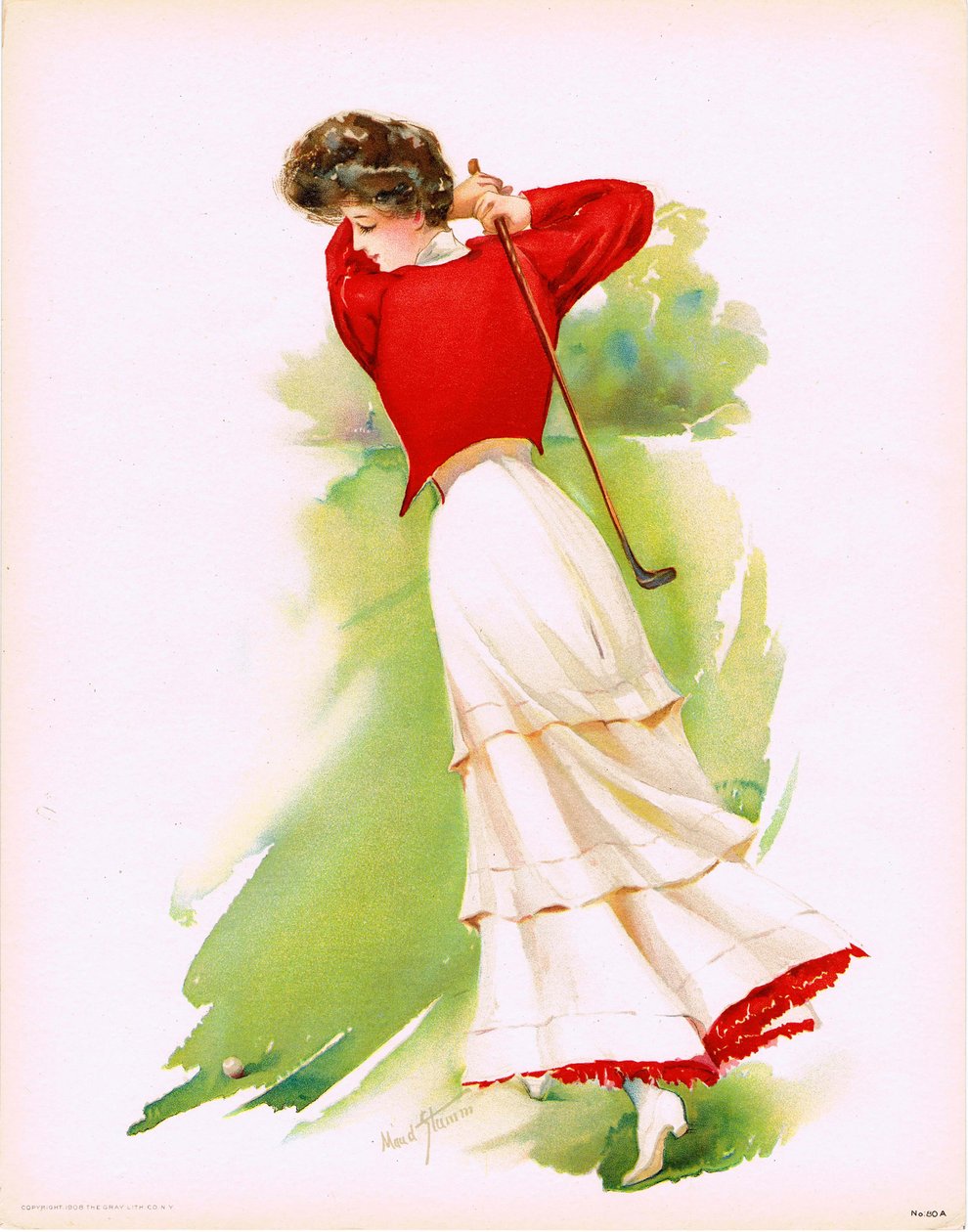 Lady Golfer，1908年。 作者 莫德·斯图姆