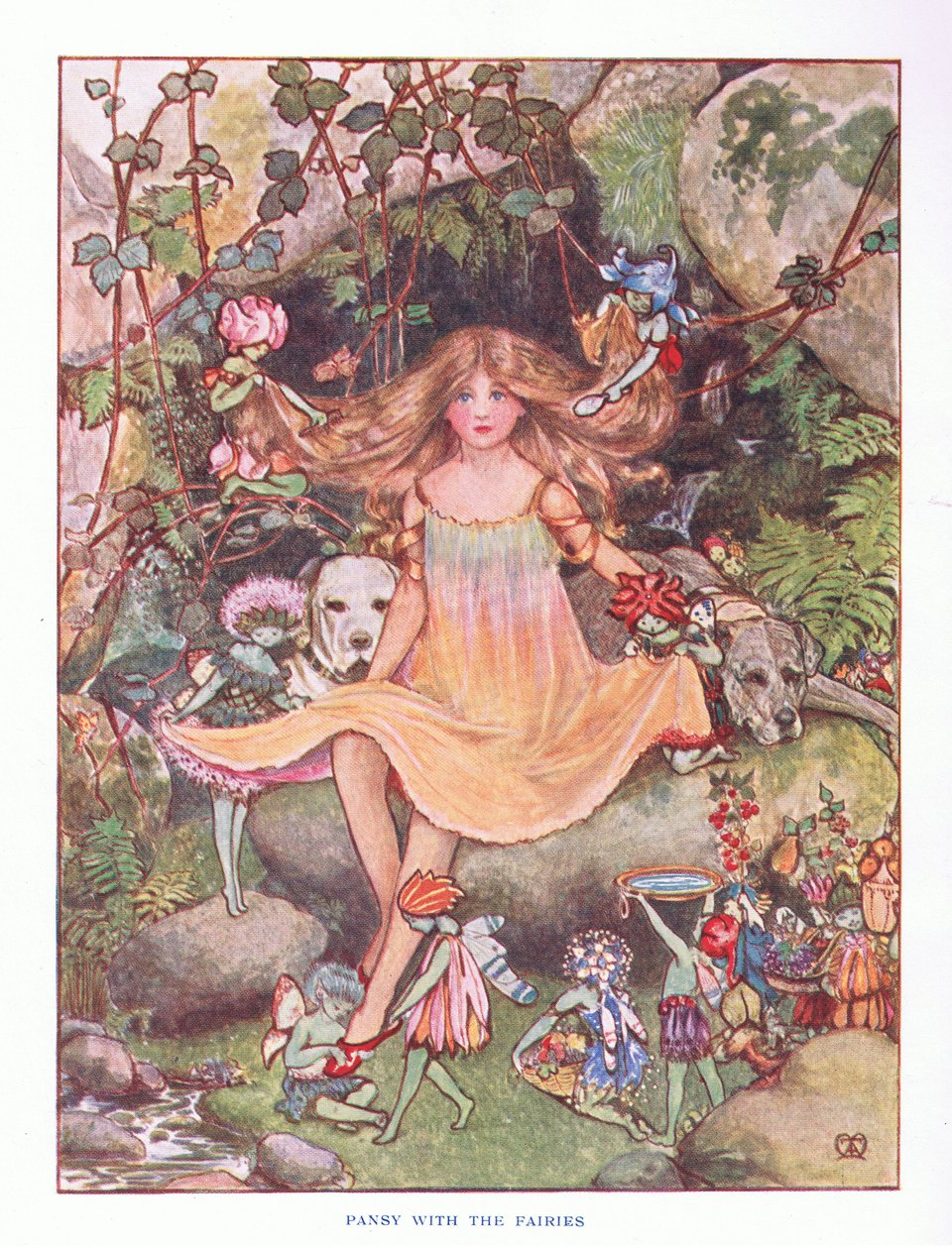 三色堇与仙女，插图来自拉斯安斯童话故事，1914年 作者 莫德·廷达尔·阿特金森