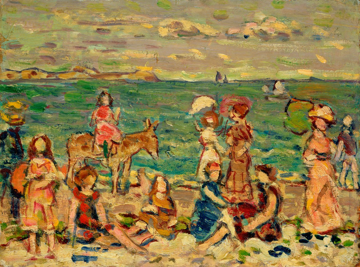 海滩场景，c.1912-13 作者 莫里斯·巴西·普伦德加斯特
