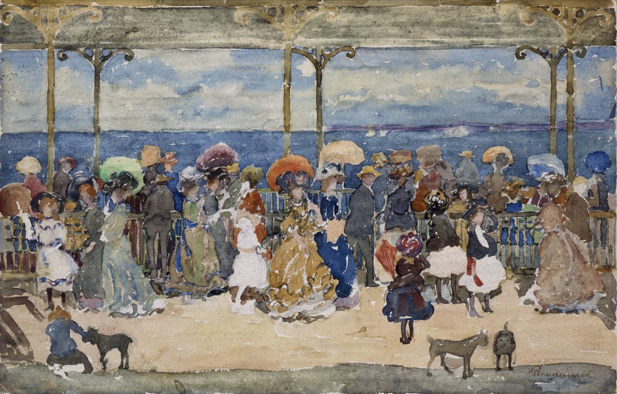 在码头，Nantasket，c.1900-05 作者 莫里斯·巴西·普伦德加斯特