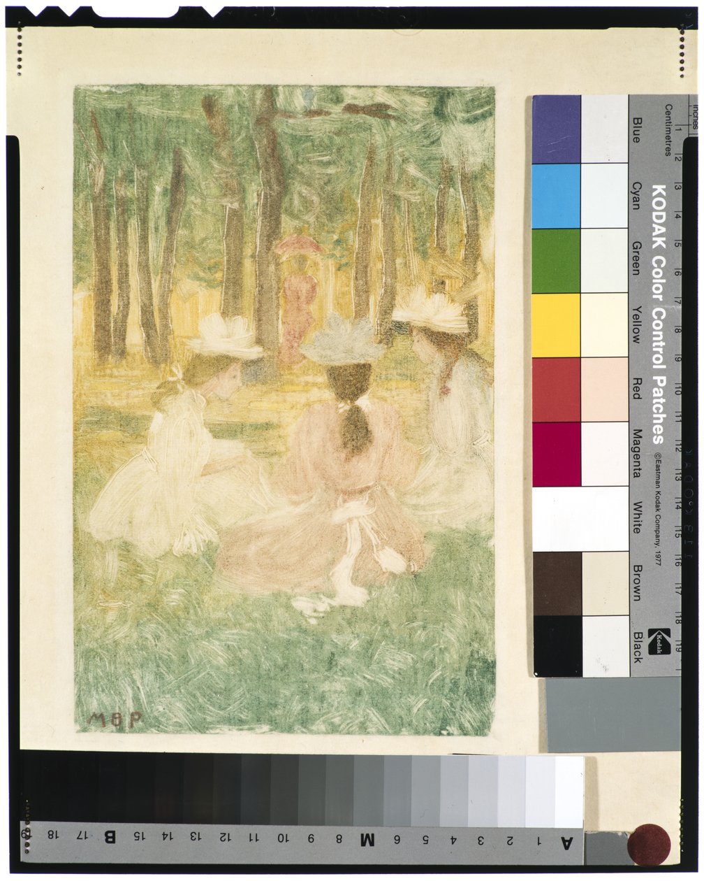 野餐，c.1895-97（monotype） 作者 莫里斯·巴西·普伦德加斯特