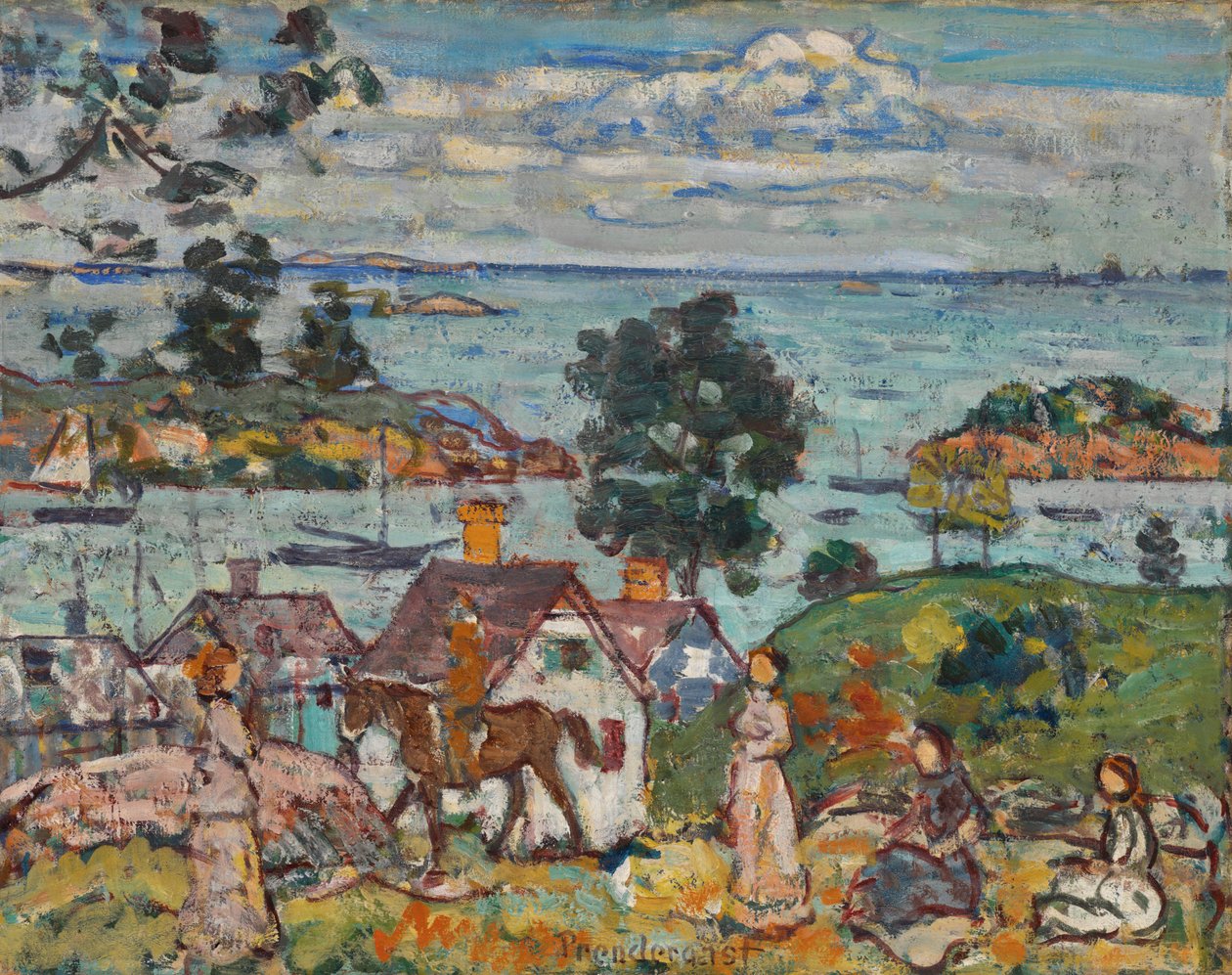 Water Inlet and House，Glouster Harbour，1916-18 作者 莫里斯·巴西·普伦德加斯特